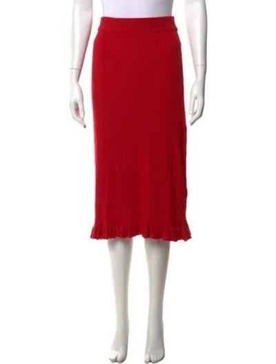 Pre-owned Brandon Maxwell Cashmere Midi Length Skirt In Red