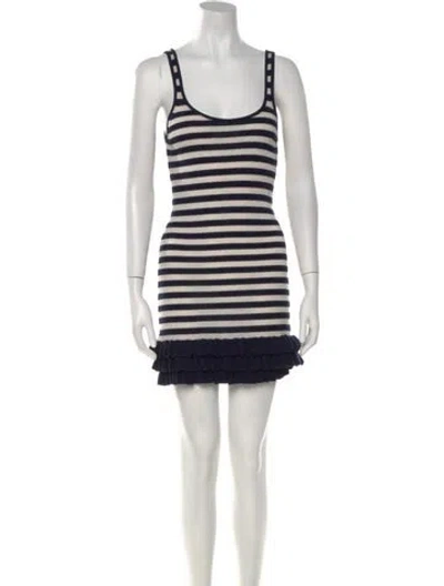 Pre-owned Brandon Maxwell Cashmere Mini Dress In Blue