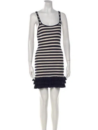 Pre-owned Brandon Maxwell Cashmere Mini Dress In Blue