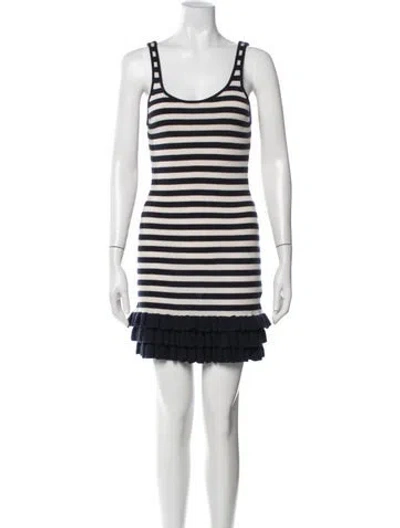 Pre-owned Brandon Maxwell Cashmere Mini Dress In Blue