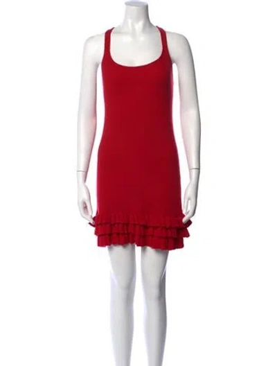 Pre-owned Brandon Maxwell Cashmere Mini Dress In Red