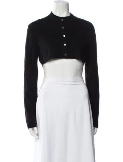 Pre-owned Brandon Maxwell Cashmere Mock Neck Sweater In Black