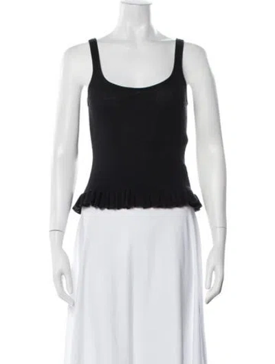 Pre-owned Brandon Maxwell Cashmere Scoop Neck Top In Black