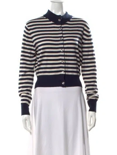 Pre-owned Brandon Maxwell Cashmere Striped Sweater In Blue