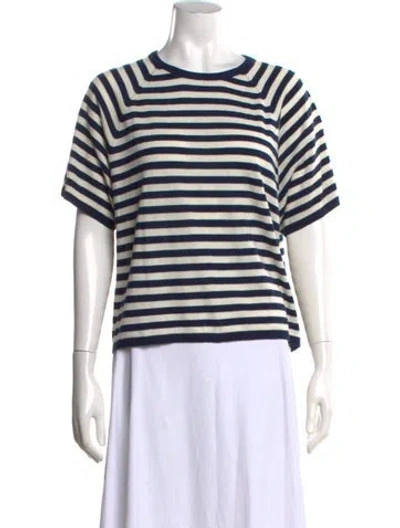 Pre-owned Brandon Maxwell Cashmere Striped Sweater In Blue