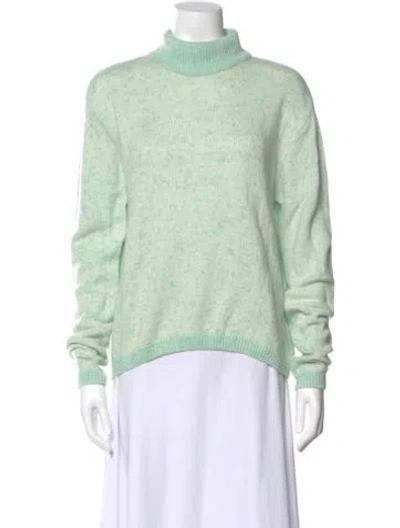 Pre-owned Brandon Maxwell Cashmere Turtleneck Sweater In Green