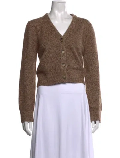 Pre-owned Brandon Maxwell Cashmere V-neck Sweater In Brown
