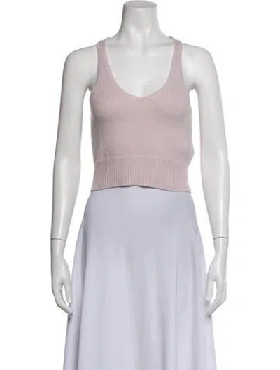 Pre-owned Brandon Maxwell Cashmere V-neck Top W/ Tags In Pink