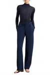 Brandon Maxwell Cecily Tailored Knit Trousers In Navy In Blue