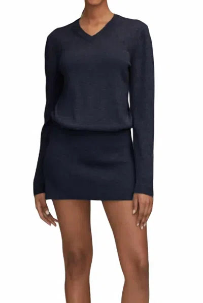 Brandon Maxwell Celina Sweater Dress In Navy In Blue