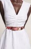 Brandon Maxwell Classic Python-effect Leather Belt In Pink