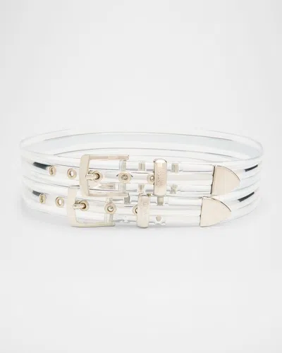 Brandon Maxwell Clear Pvc Silvertone Belt