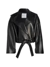Brandon Maxwell Collins Cropped Leather Jacket In Pattern