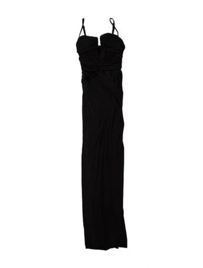 Pre-owned Brandon Maxwell Cowl Neck Long Dress In Black