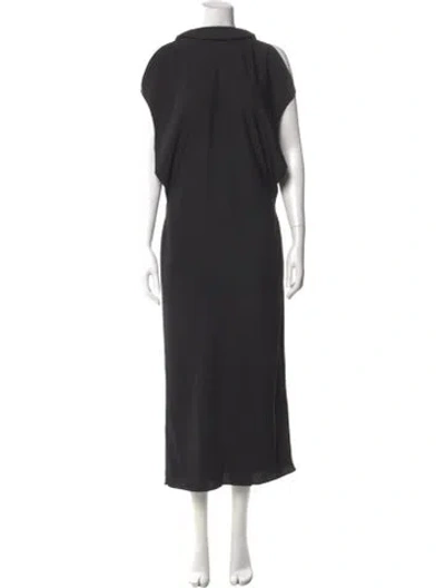 Pre-owned Brandon Maxwell Cowl Neck Long Dress In Blue