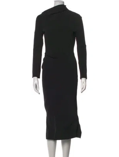 Pre-owned Brandon Maxwell Cowl Neck Midi Length Dress In Black