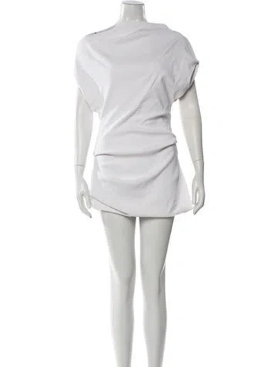 Pre-owned Brandon Maxwell Cowl Neck Mini Dress In White