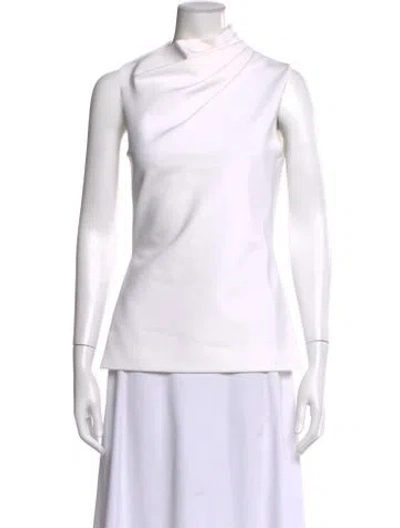 Pre-owned Brandon Maxwell Cowl Neck Sleeveless Top In Neutral