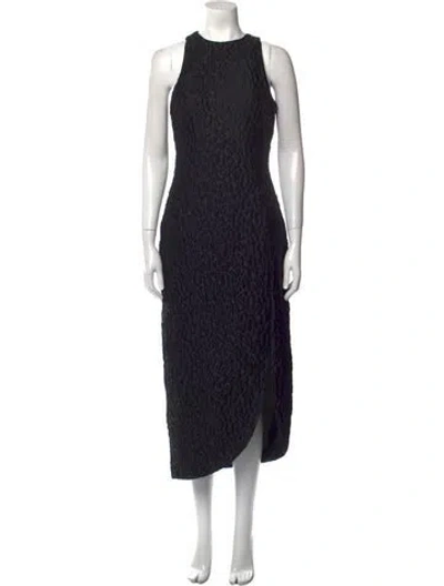 Pre-owned Brandon Maxwell Crew Neck Long Dress In Black