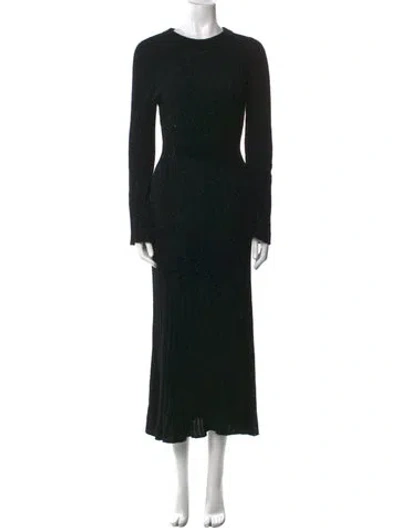 Pre-owned Brandon Maxwell Crew Neck Long Dress In Black