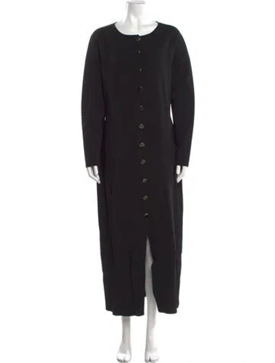 Pre-owned Brandon Maxwell Crew Neck Long Dress In Black