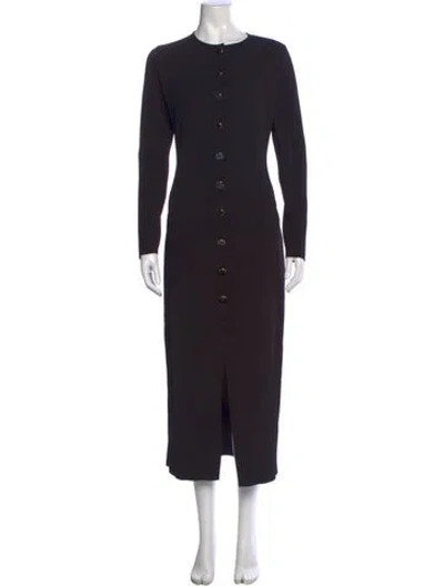 Pre-owned Brandon Maxwell Crew Neck Long Dress In Black