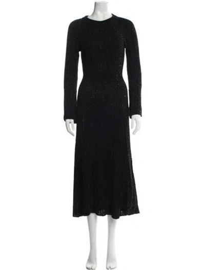 Pre-owned Brandon Maxwell Crew Neck Long Dress In Black