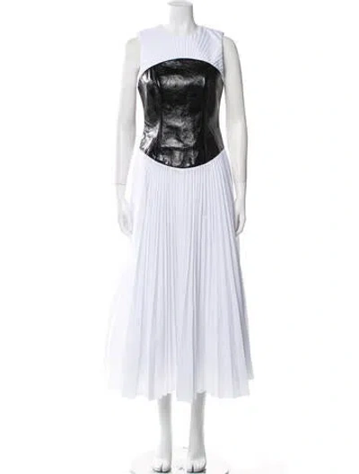 Pre-owned Brandon Maxwell Crew Neck Long Dress In Blue