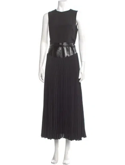 Pre-owned Brandon Maxwell Crew Neck Long Dress In Gray