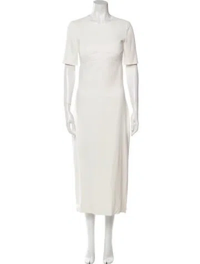Pre-owned Brandon Maxwell Crew Neck Long Dress In Neutral