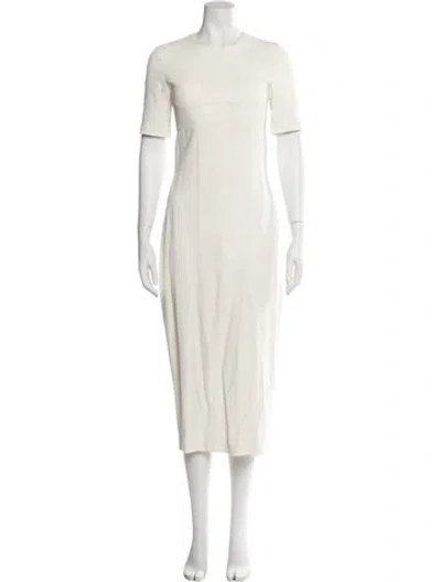 Pre-owned Brandon Maxwell Crew Neck Long Dress In Neutral