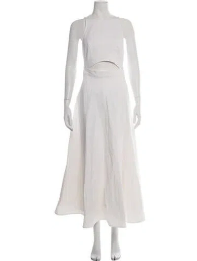 Pre-owned Brandon Maxwell Crew Neck Long Dress In Pink