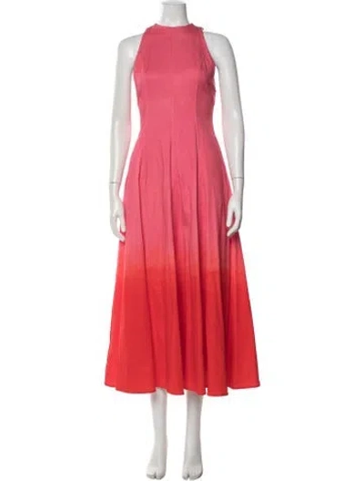 Pre-owned Brandon Maxwell Crew Neck Long Dress In Red