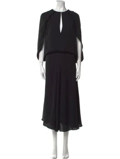 Pre-owned Brandon Maxwell Crew Neck Long Dress W/ Tags In Black