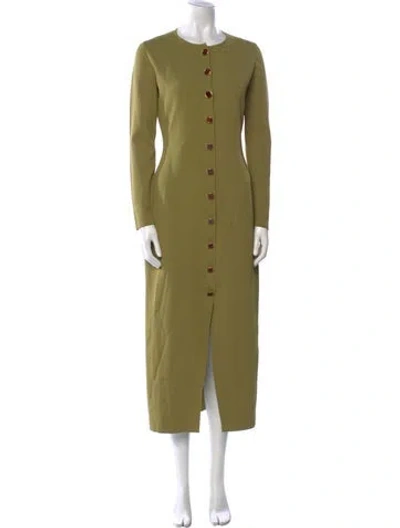 Pre-owned Brandon Maxwell Crew Neck Long Dress W/ Tags In Green