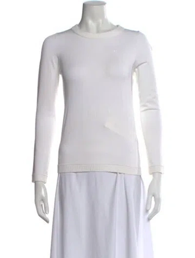Pre-owned Brandon Maxwell Crew Neck Long Sleeve Top In Neutral