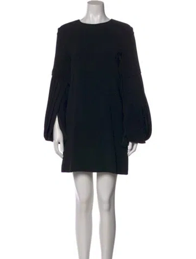 Pre-owned Brandon Maxwell Crew Neck Mini Dress In Black