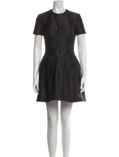 Pre-owned Brandon Maxwell Crew Neck Mini Dress In Black