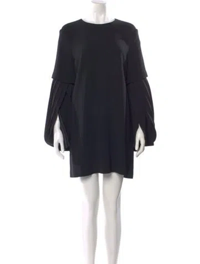 Pre-owned Brandon Maxwell Crew Neck Mini Dress In Black