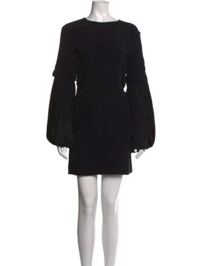 Pre-owned Brandon Maxwell Crew Neck Mini Dress In Black