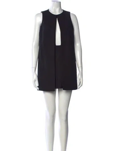 Pre-owned Brandon Maxwell Crew Neck Mini Dress In Black