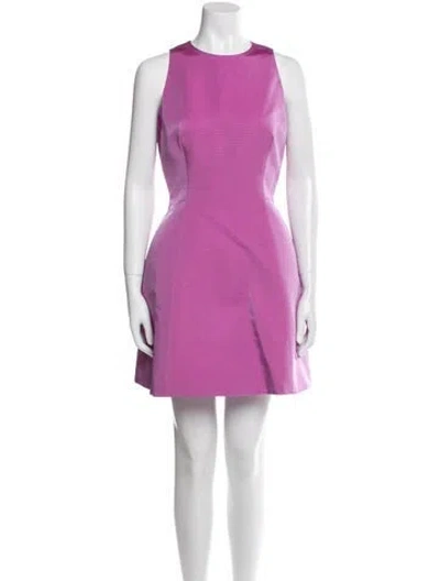 Pre-owned Brandon Maxwell Crew Neck Mini Dress In Purple