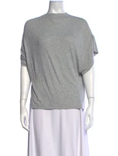 Pre-owned Brandon Maxwell Crew Neck Short Sleeve Top In Grey