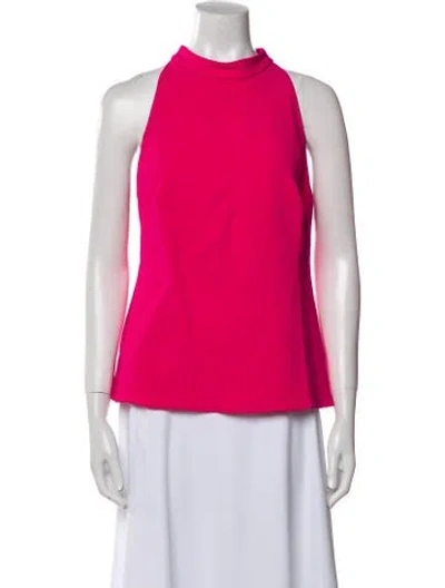 Pre-owned Brandon Maxwell Crew Neck Sleeveless Blouse In Pink