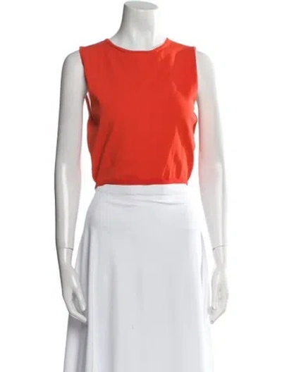 Pre-owned Brandon Maxwell Crew Neck Sleeveless Crop Top W/ Tags In Orange