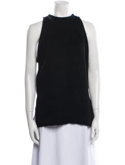 Pre-owned Brandon Maxwell Crew Neck Sleeveless Top In Black