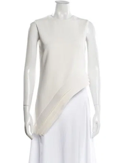 Pre-owned Brandon Maxwell Crew Neck Sleeveless Top In White