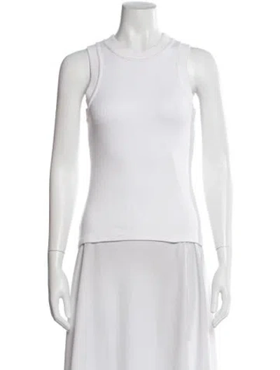 Pre-owned Brandon Maxwell Crew Neck Sleeveless Top In White