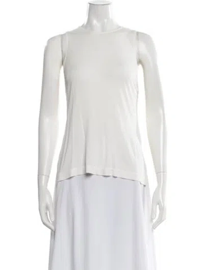 Pre-owned Brandon Maxwell Crew Neck Sleeveless Top In White