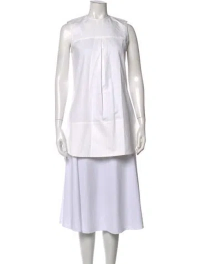 Pre-owned Brandon Maxwell Crew Neck Sleeveless Top In White
